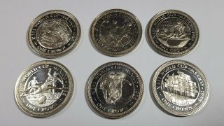 1986 Isle Of Man,  Complete Set Of 6 Mexico Crown,  Xiii World Cup,  Football,  Unc