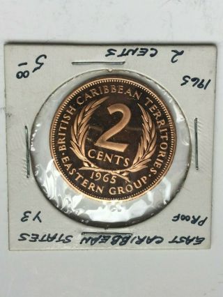 1965 East Caribbean States/territories 2 Cents Gem Proof Coin
