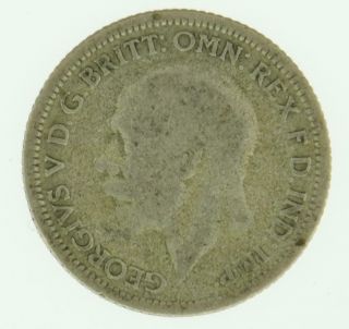 1928 Great Britain 6 Pence George V Silver Coin 132