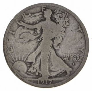 Key Date - 1917 - D Obverse Walking Liberty Silver Half Dollar 461