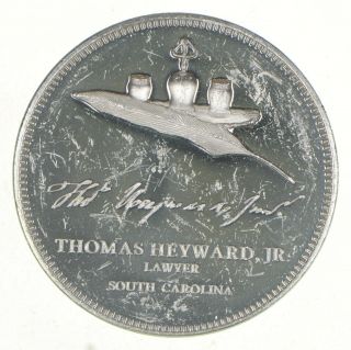 Sterling Silver - Thomas Heyward Jr.  - 0.  925 Silver - 32.  3 Grams Round 148 2