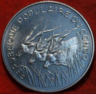 Uncirculated 1971 Populaire De Congo 100 Francs Clad Foreign Coin