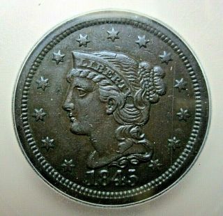 1845 Braided Hair Large Cent,  Icg Xf40