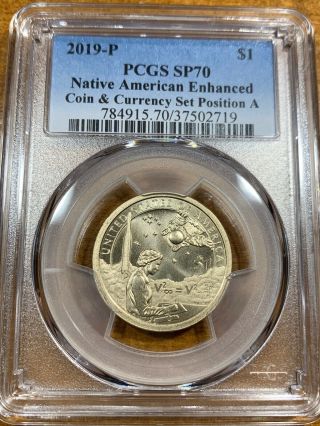 2019 - P Sacagawea Dollar Enhanced Uncirculated Pcgs Sp70 Position A