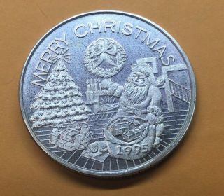1995 Merry Christmas Santa 1 Ounce.  999 Fine Silver Round,  For Someone Special