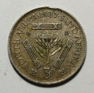 1937 3 Pence From South Africa 80 Silver,  16mm Km 26