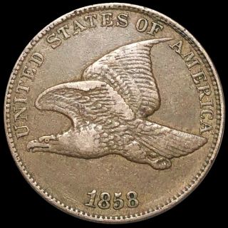 1858 Flying Eagle Cent Lightly Circulated High End Philadelphia Copper Penny Nr