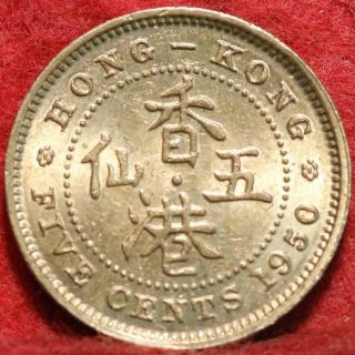 Uncirculated 1950 Hong Kong 5 Cents Foreign Coin 2
