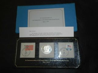 1971 Us Postal Service Commemorative $1 Sterling Silver &