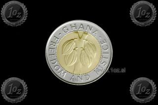 Ghana 100 Cedis 1997 (cocoa Beans) Bi - Metallic Coin (km 32) Uncirculated