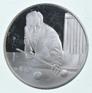 Sterling Silver - Willie Mosconi - 0.  925 Silver - 11.  2 Grams Round 290