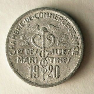 1920 France  5 Centimes - War Time Commerce Emergency Coinage Rare - 76