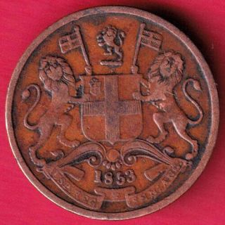 British India - 1853 - East India Company - 1/2 Pice - Rare Coin B2