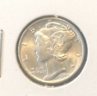 1944 - P Silver Mercury Dime Blazing Gem,  Coin In Pictures Is The One You Will Get