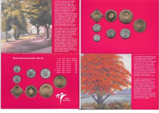 Netherlands Antilles Coin Set 2001 8 Fdc Coins 1 Cent - 5 Gulden Low Mintage B6