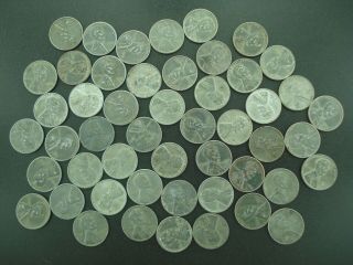 Roll Of 50 Lincoln Steel Wheat Cents 1943
