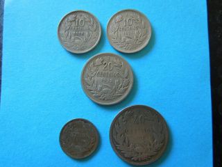 J741 Chili 1908 Silver 40 Cent 1913 10 Cent 2 X 10 Cent 1923/25 20 Cen