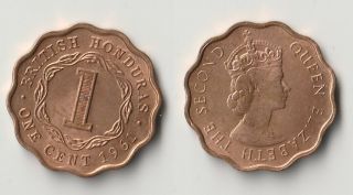 1961 British Honduras 1 Cent Coin