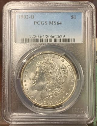 1902 - O $1 Morgan Silver Dollar Pcgs Ms64 Ah629