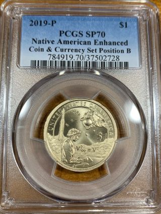 2019 - P Sacagawea Dollar Enhanced Uncirculated Pcgs Sp70 Position B