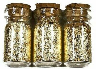 . 5ml bottle of.  999 pure 24k Gold leaf flakes l 2