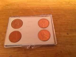 1960 P&d Large And Small Date Uncirc.  (bu) Lincoln Cent Variety Set In Snaplock