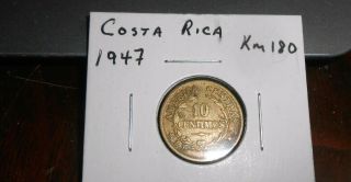 Costa Rica 1947 10 Centimos Coin