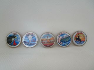 Colorized Us State Quarters Set Of 5 Minted In 2007
