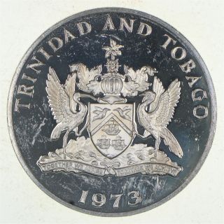 World Coin - 1973 Trinidad And Tobago 10 Dollars World Silver Coin - 34.  7g 208