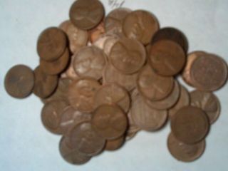 Roll Of Old Wheat Pennies - 1 Roll / 50 Wheat Back Lincoln Cents Roll 14