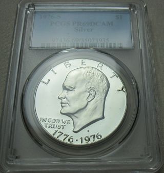 1976 S Silver Proof Eisenhower Dollar - Pcgs Pr69 Dcam