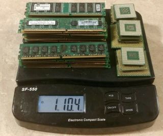 1 Lb 10.  4 Ozs Ram Memory & Cpu Scrap Computer Parts Fingers For Gold Recovery