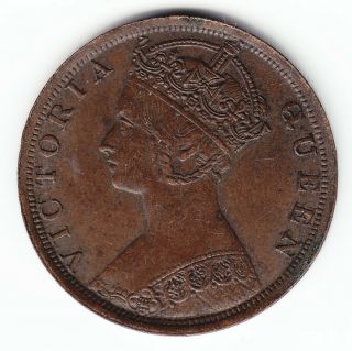 Hong Kong 1 Cent 1901 Km4.  3 Bronze Royal Victoria Last Date Rare This