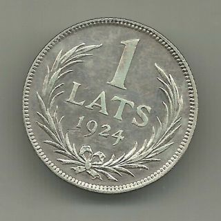 Latvia 1 Lats 1924 Silver Km 7 Xf