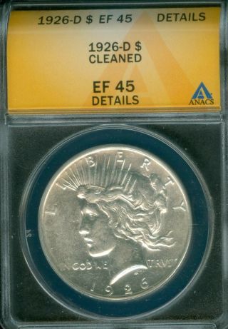 1926 - D Peace Dollar Xf 45 Details (1824855)