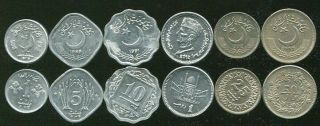Pakistan Set 6 Coins 1 5 10 25 50 Paisa 1 Rupees Xf To Au See Scan