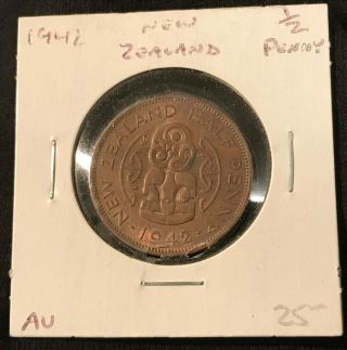 1942 Zealand 1/2 Penny