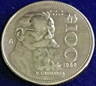 Vintage 1989 Mexico Garza 100 Peso Coin