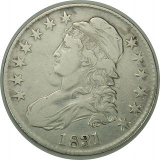 1831 50c Capped Bust Silver Half Dollar - Vf Details (cleaned) (080419)