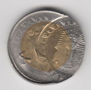 Egypt 2010 King Tut Ankh Amun 1 L.  E Pound Coin Dbl Strike Error