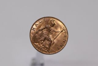 Uk Gb Half Penny 1918 George V B21 Z542