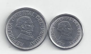 2 Different Coins From Uruguay - 10 & 20 Centesimos (both Dating 1994)