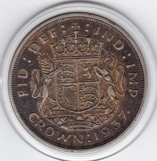 Sharp 1937 King George Vi Large Crown / Five Shilling British Coin