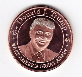 1 Oz.  999 Advp Solid Copper Round A President Trump Make America Great Again