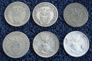 15 Different Philippine Coins 1903 - 1945 Some Silver