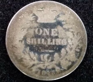 1843 Great Britain 1 Shilling Queen Victoria Antique British Silver Coin Money