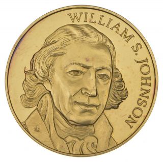 24k Gold Gild William Johnson.  925 Sterling Silver 13.  4 Grams Round 734