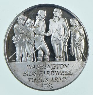 Sterling - Washington Bids Farewell To His Army.  925 Silver 14.  2g Round 948
