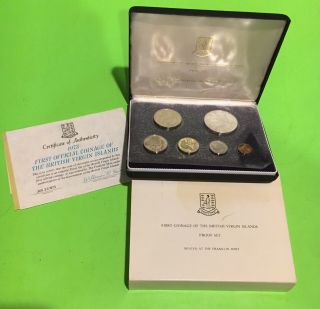 1973 First Official Coinage British Virgin Islands - 6 Coin Proof Set - Silver $1
