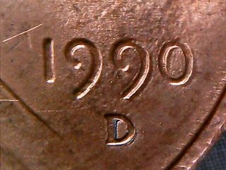 1990 D Lincoln Memorial Cent / Penny Doubleing Obverse Reverse